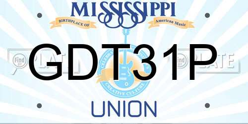 GDT31P Mississippi License Plate