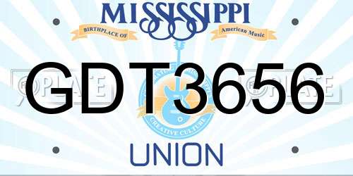 GDT3656 Mississippi License Plate