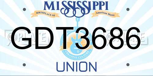 GDT3686 Mississippi License Plate