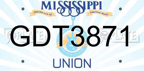 GDT3871 Mississippi License Plate