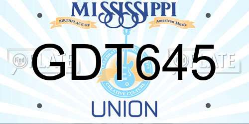 GDT645 Mississippi License Plate