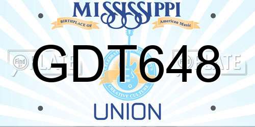 GDT648 Mississippi License Plate