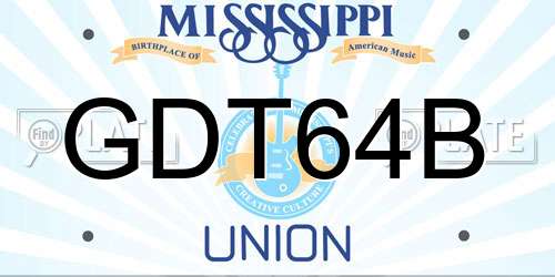 GDT64B Mississippi License Plate