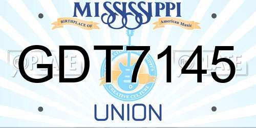 GDT7145 Mississippi License Plate