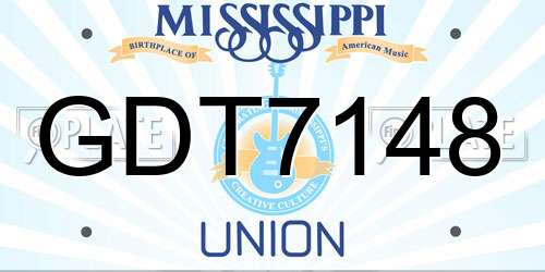 GDT7148 Mississippi License Plate