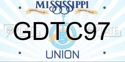 GDTC97 Mississippi License Plate