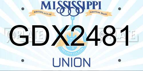 GDX2481 Mississippi License Plate