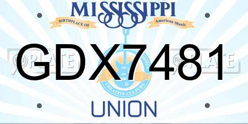 GDX7481 Mississippi License Plate