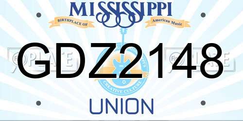 GDZ2148 Mississippi License Plate
