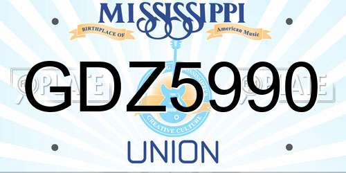 GDZ5990 Mississippi License Plate