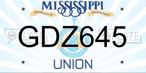 GDZ645 Mississippi License Plate