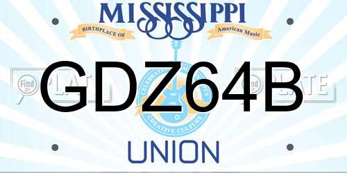 GDZ64B Mississippi License Plate