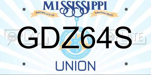GDZ64S Mississippi License Plate