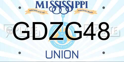 GDZG48 Mississippi License Plate