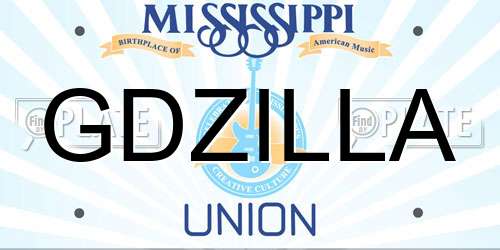 GDZILLA Mississippi License Plate