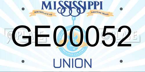 GE00052 Mississippi License Plate