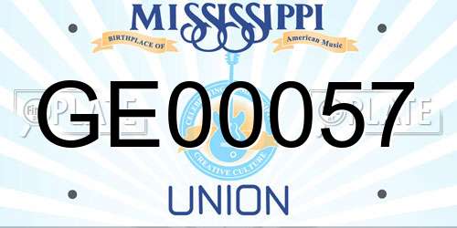 GE00057 Mississippi License Plate