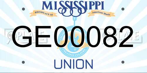 GE00082 Mississippi License Plate