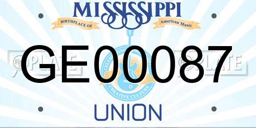 GE00087 Mississippi License Plate