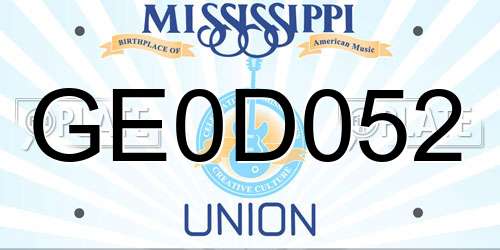 GE0D052 Mississippi License Plate