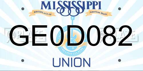 GE0D082 Mississippi License Plate