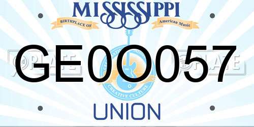 GE0O057 Mississippi License Plate
