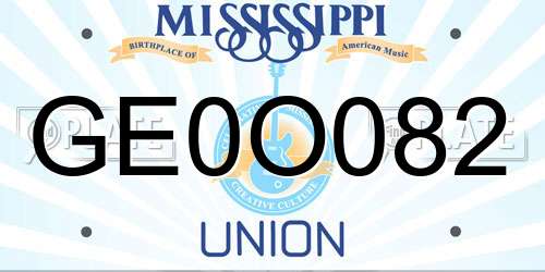 GE0O082 Mississippi License Plate