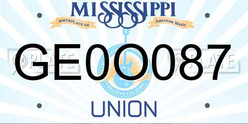 GE0O087 Mississippi License Plate