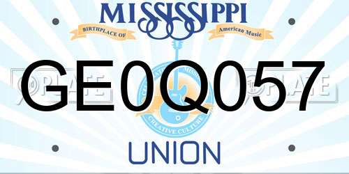GE0Q057 Mississippi License Plate