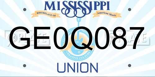 GE0Q087 Mississippi License Plate