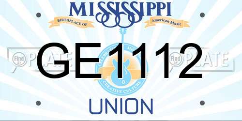 GE1112 Mississippi License Plate
