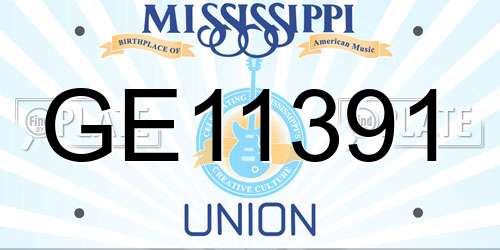 GE11391 Mississippi License Plate