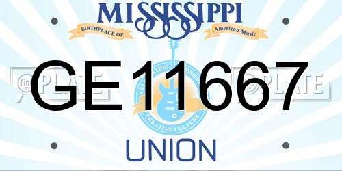 GE11667 Mississippi License Plate