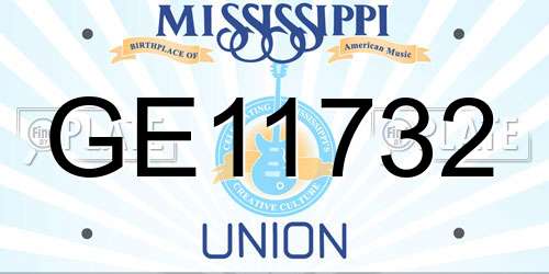 GE11732 Mississippi License Plate