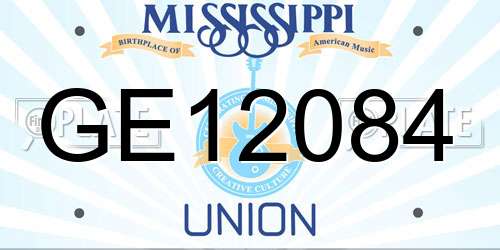 GE12084 Mississippi License Plate