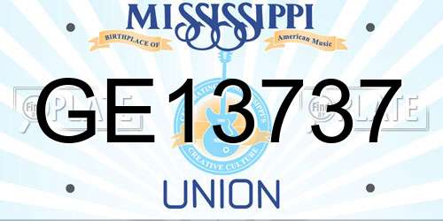 GE13737 Mississippi License Plate