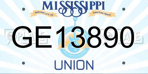 GE13890 Mississippi License Plate