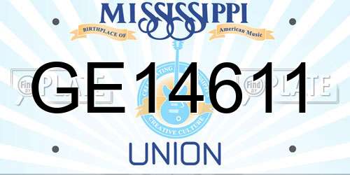 GE14611 Mississippi License Plate