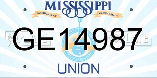 GE14987 Mississippi License Plate