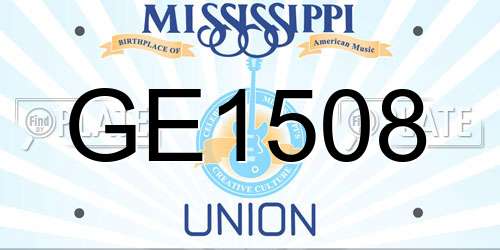 GE1508 Mississippi License Plate