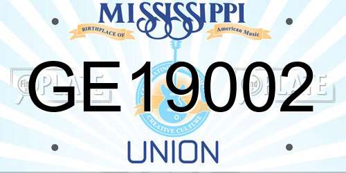 GE19002 Mississippi License Plate