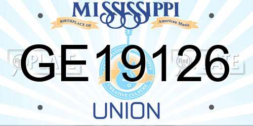 GE19126 Mississippi License Plate