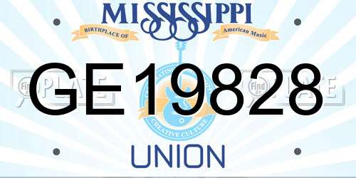 GE19828 Mississippi License Plate