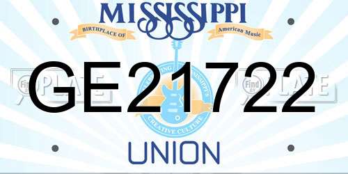 GE21722 Mississippi License Plate