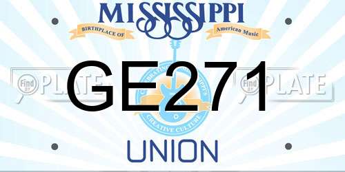 GE271 Mississippi License Plate