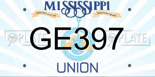 GE397 Mississippi License Plate