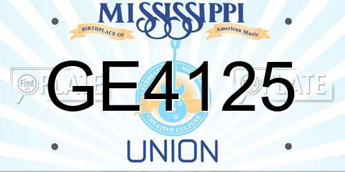 GE4125 Mississippi License Plate