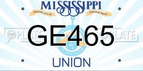 GE465 Mississippi License Plate