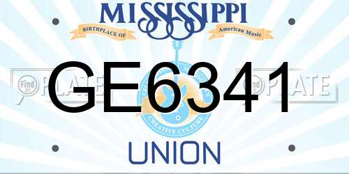 GE6341 Mississippi License Plate