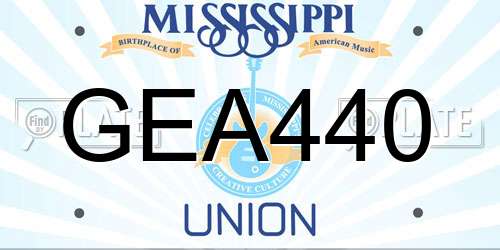 GEA440 Mississippi License Plate